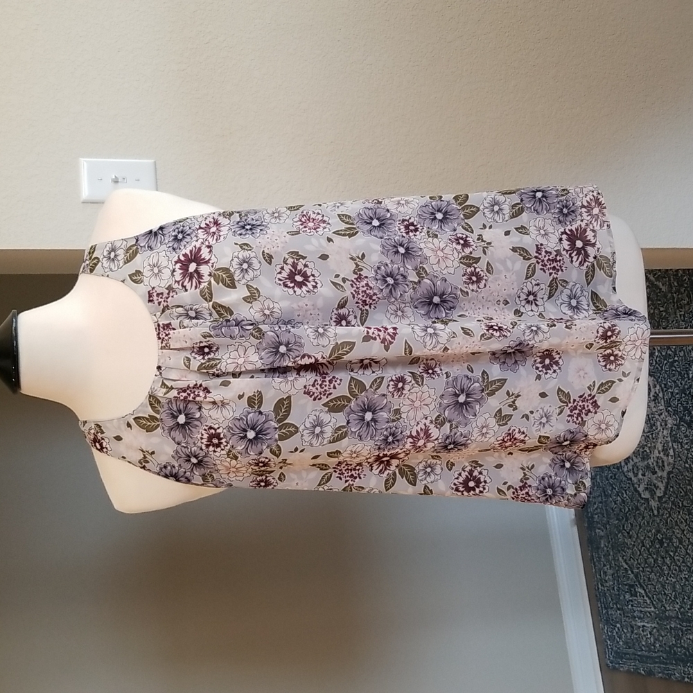 2/$20 - Floral Sheer Flowing Lined Tank